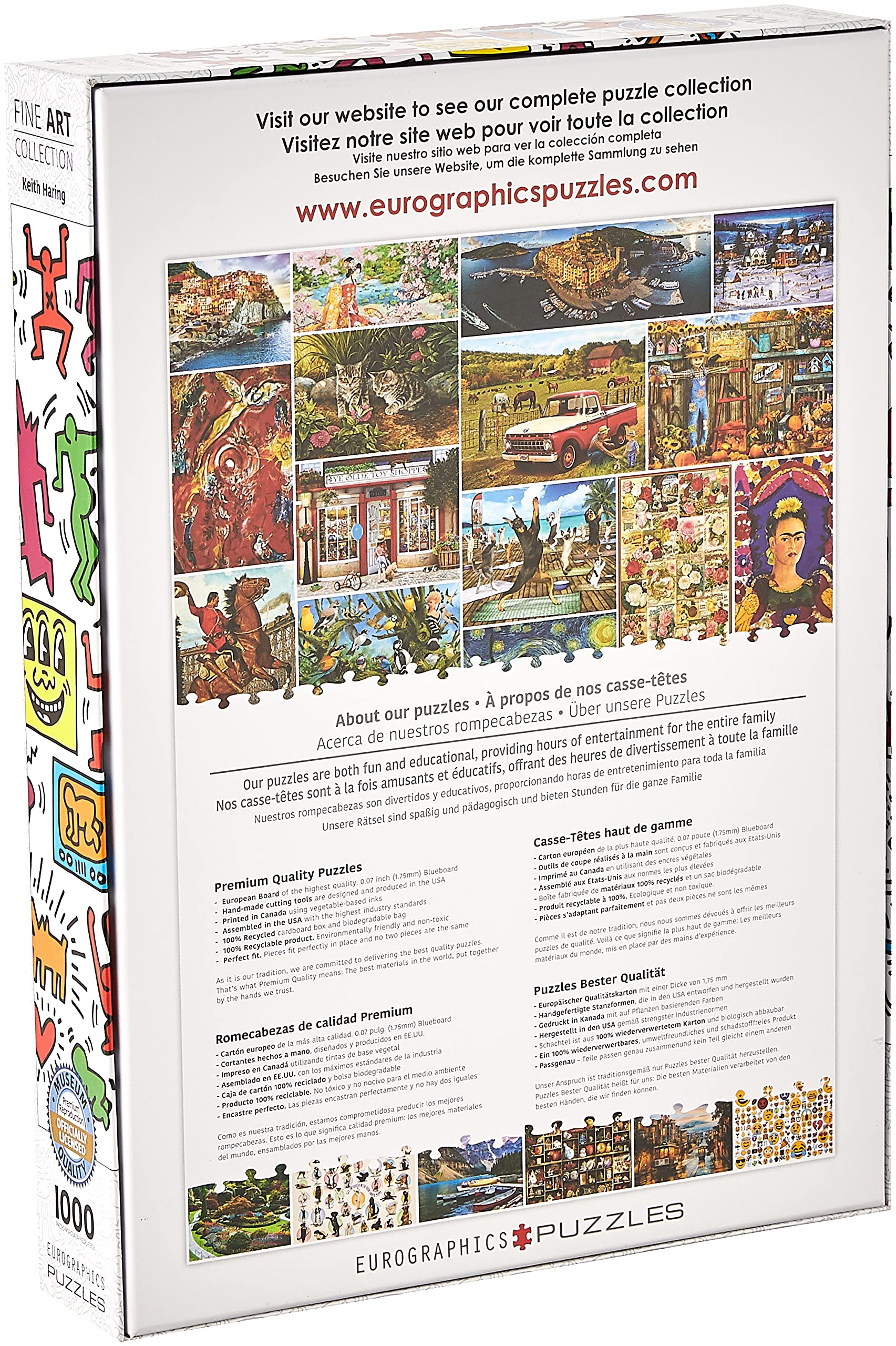 EuroGraphics Keith Haring puzzle pieces laid out, promising smooth interlock and satisfying assembly.