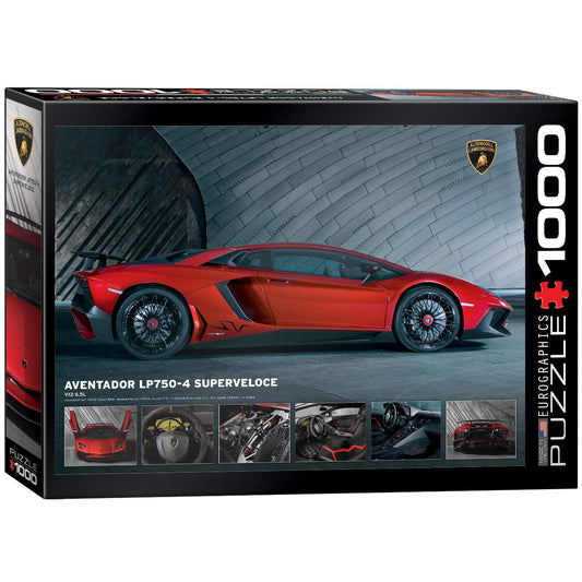 EuroGraphics Lamborghini Aventador 750-4 SV puzzle box image, durable packaging for easy storage.