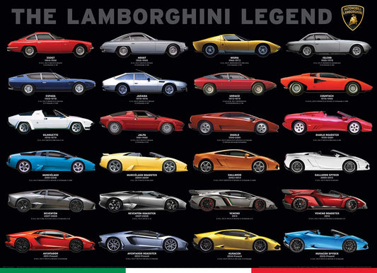 Finished Lamborghini Legend 1000-piece puzzle shown for extended collaborative assembly