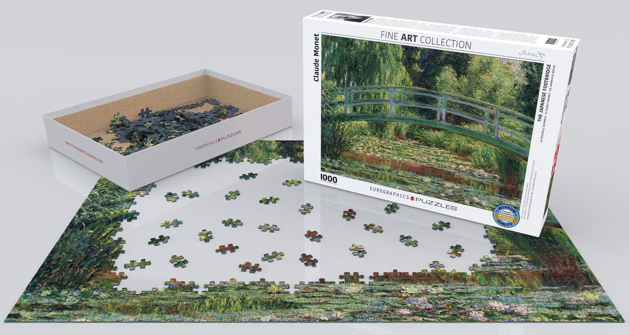 Made-in-USA blue-board puzzle using recycled materials and vegetable-based ink.