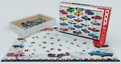EuroGraphics Muscle Car Evolution finished puzzle displayed as a striking decor piece.