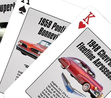 EuroGraphics Playng Muscle Cards showcasing 1949 Oldsmobile Rocket 88, detailed images ideal for car enthusiasts.