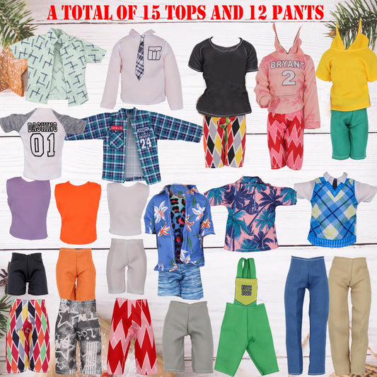 EuTengHao 44Pcs pants set for 12-inch boy dolls offers versatile outfits