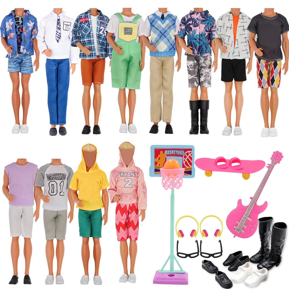 EuTengHao 44Pcs shirt set for 12-inch boy dolls encourages role play