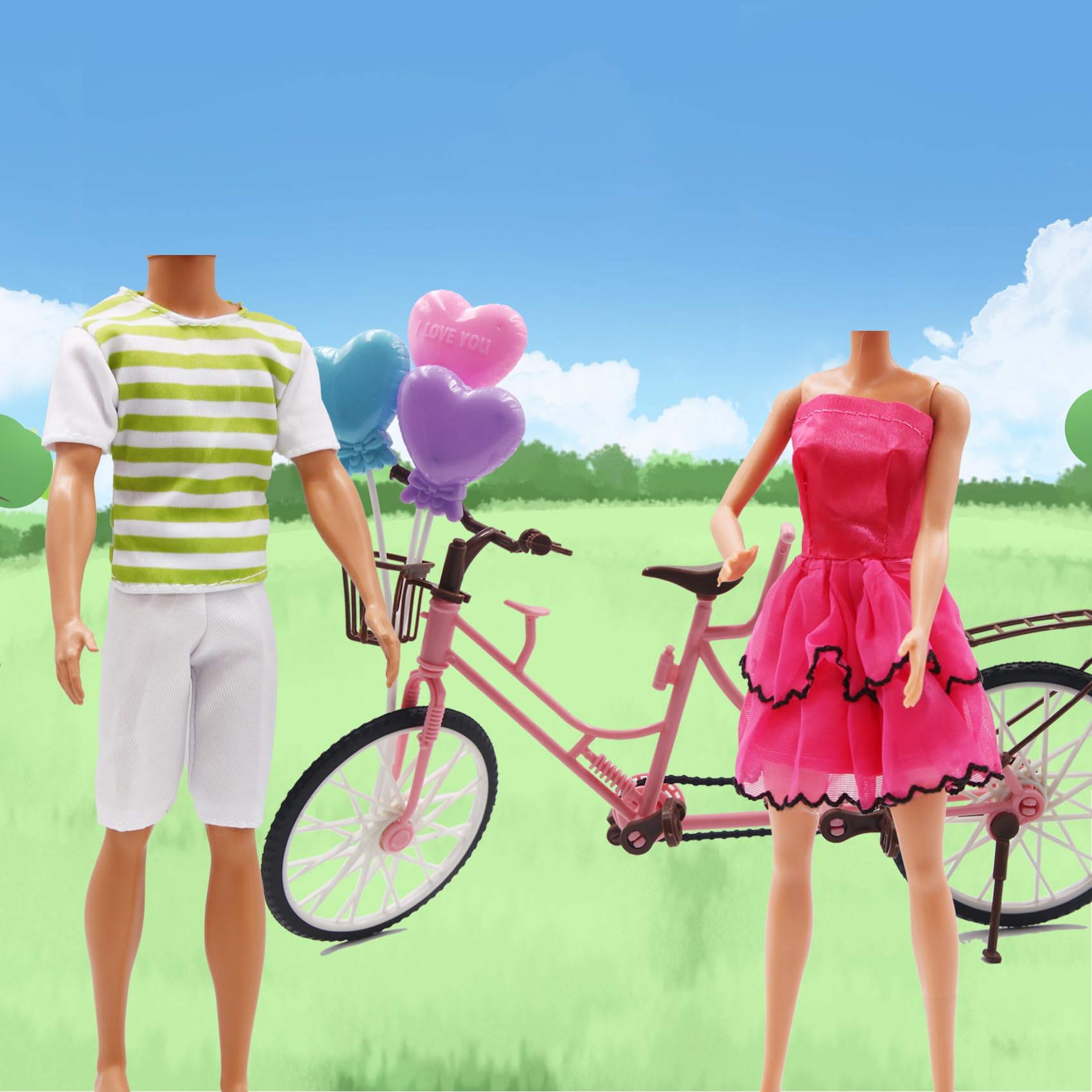 EuTengHao doll bag and heart balloons, cute accessories for celebrations