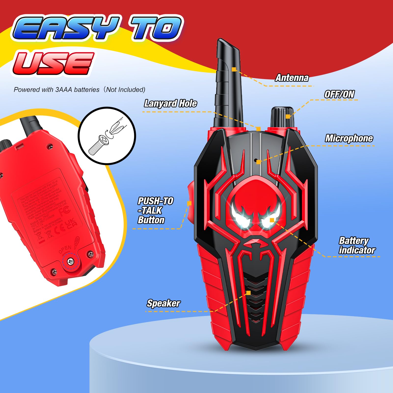 Evassal gift-box packaging walkie talkies, ideal for gifts.