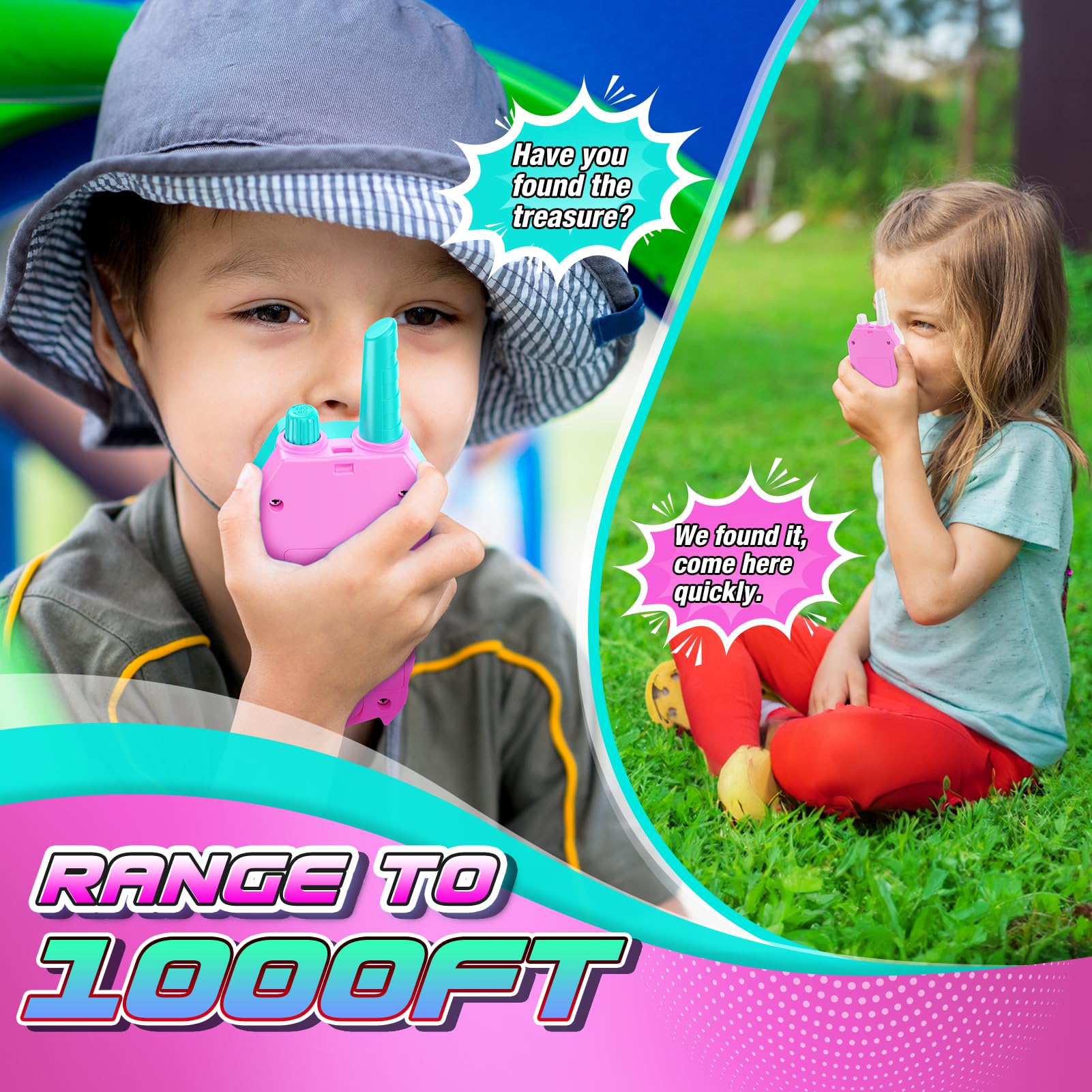 Two-pack for outdoor play, stay connected during adventures.