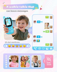 Eveedo video walkie talkie blue back view shows rugged design