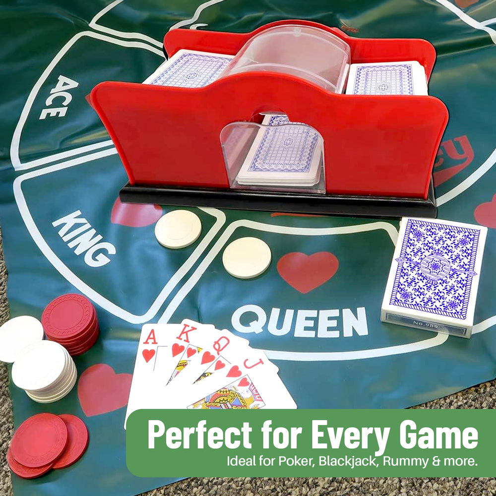 Evelots casino shuffler fits blackjack and other table games.