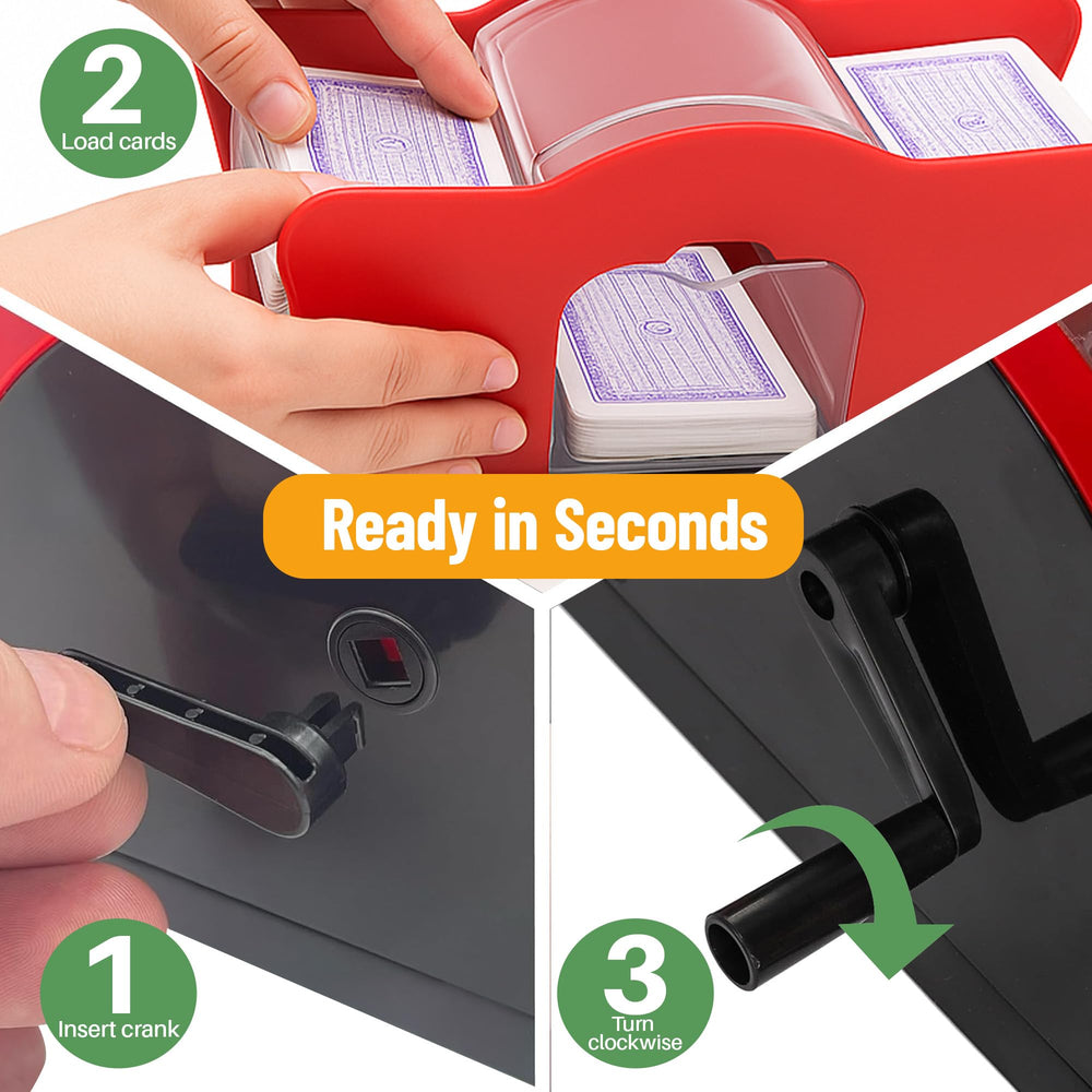Evelots clear view catch tray shows shuffled cards for easy dealing.