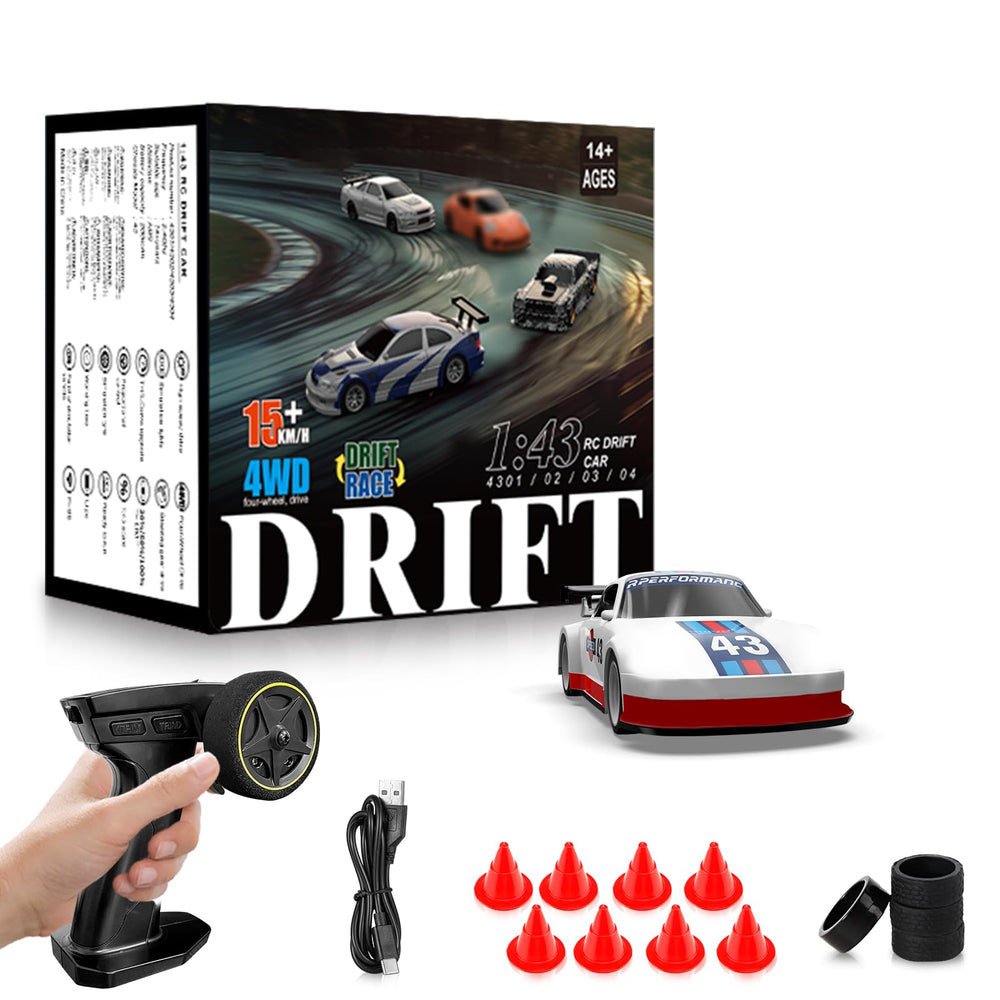 Everbigmai RC drift car with front lights for realistic night sessions