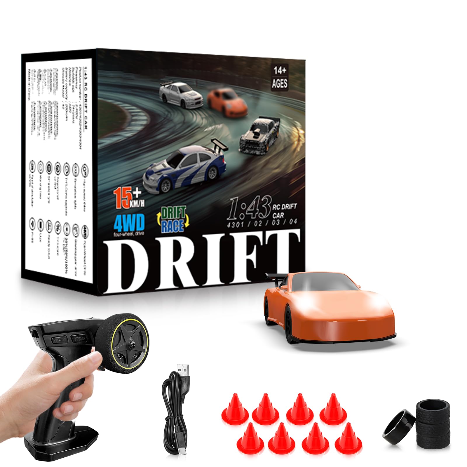 Everbigmai RC drift car with gyroscope for stable, precise drifting at speed