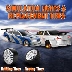 Everbigmai drift car with replaceable tires for track adaptation