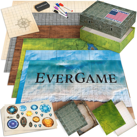 EVERGAME DND mats set with varied boards for rich campaign play