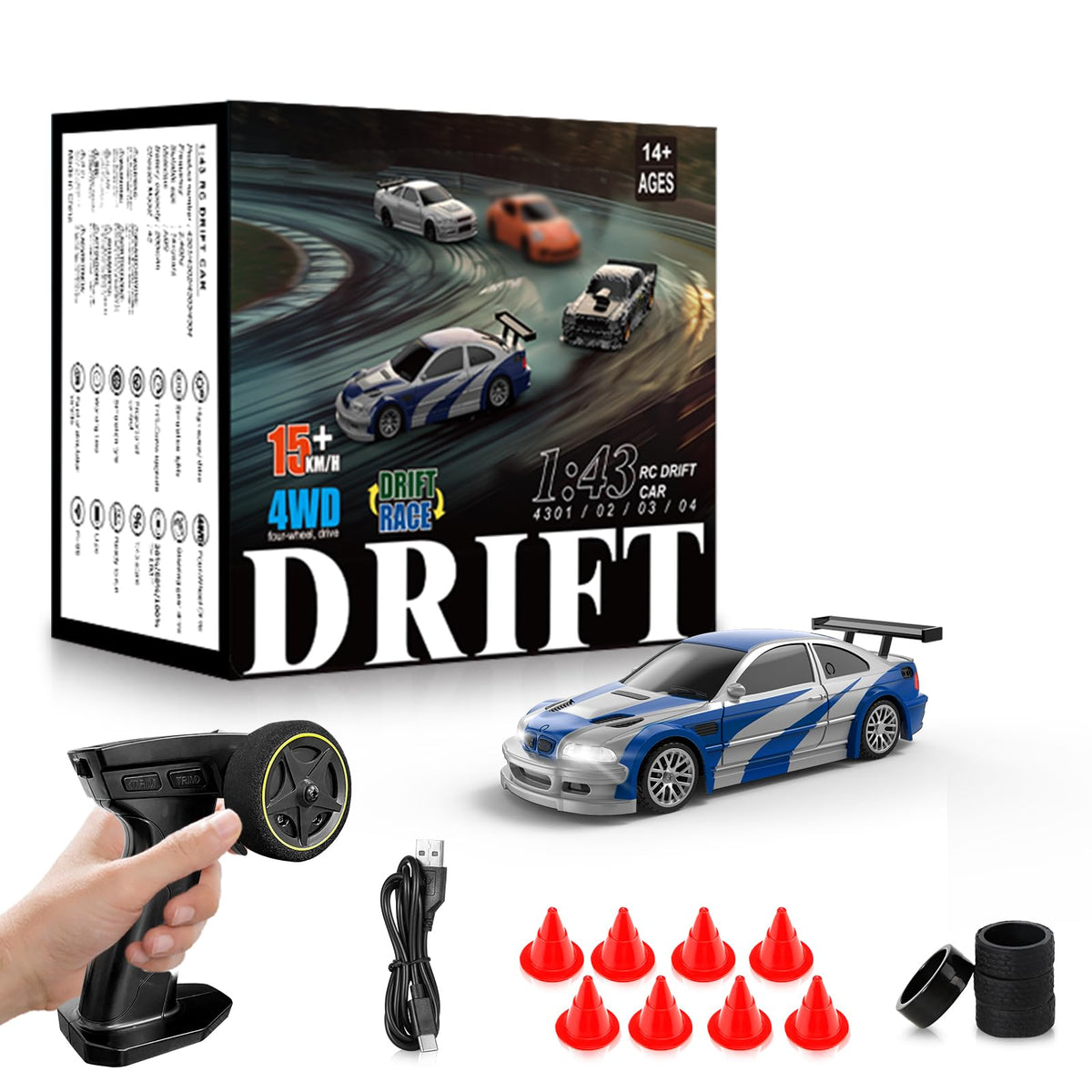 Everbigmai RC drift car gyroscope keeps stability for smooth drifts at up to 15 km/h