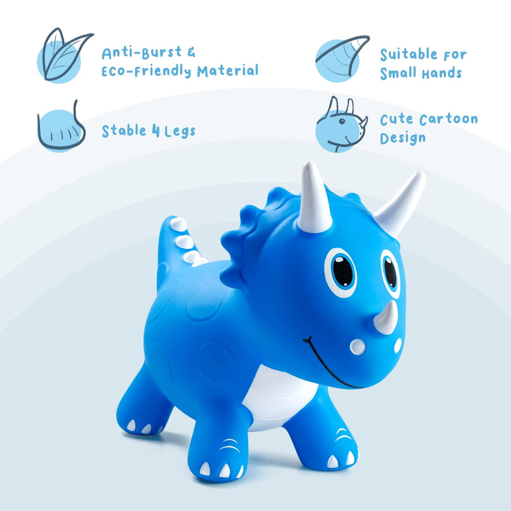 EVERICH TOY Triceratops bounce toy for versatile indoor and outdoor play.
