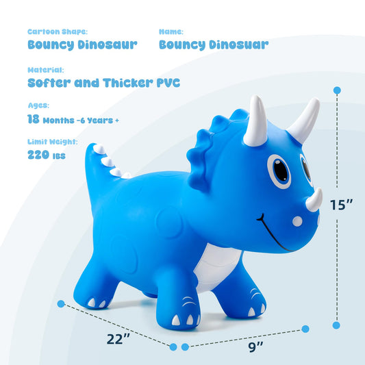 EVERICH TOY Triceratops bounce ride-on action inspires imaginative outdoor play.