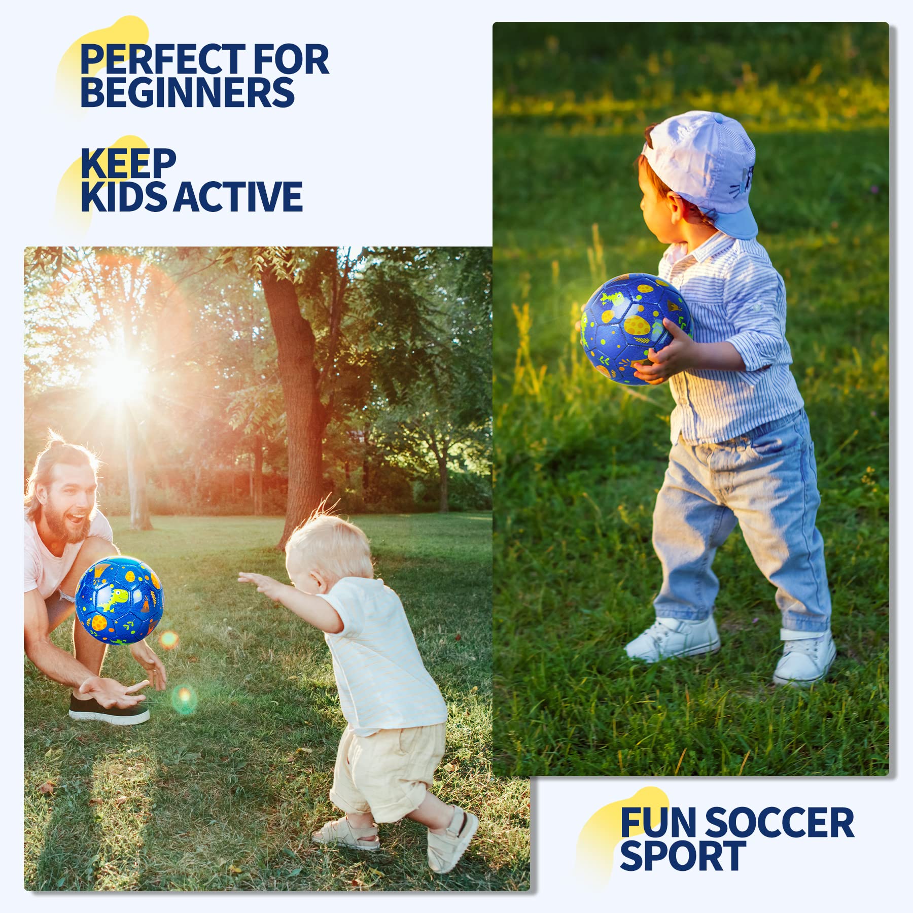 Everich Toy blue dinosaur ball ready for indoor use and family play.