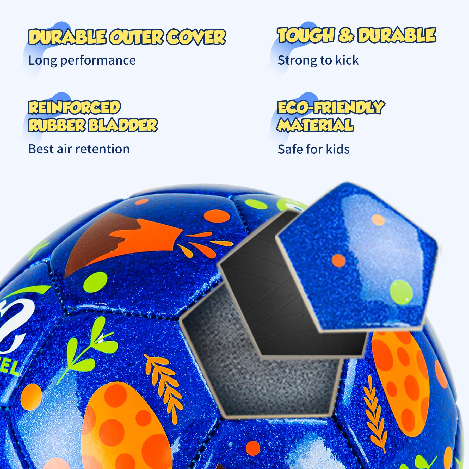 Everich Toy dinosaur soccer ball pump close-up, easy inflation and reliable bladder.
