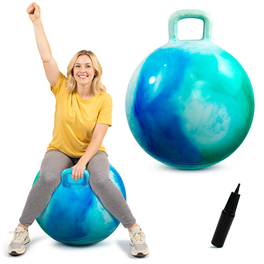 EVERICH TOY hopper ball 28in demonstrates stable seating for adults