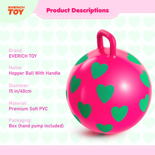 EVERICH TOY Hopper Ball handle provides secure grip during play.