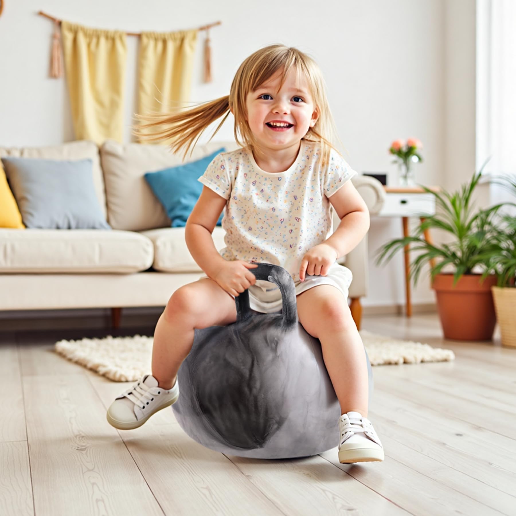 EVERICH TOY hopper ball non-slip bottom helps stability during hops.