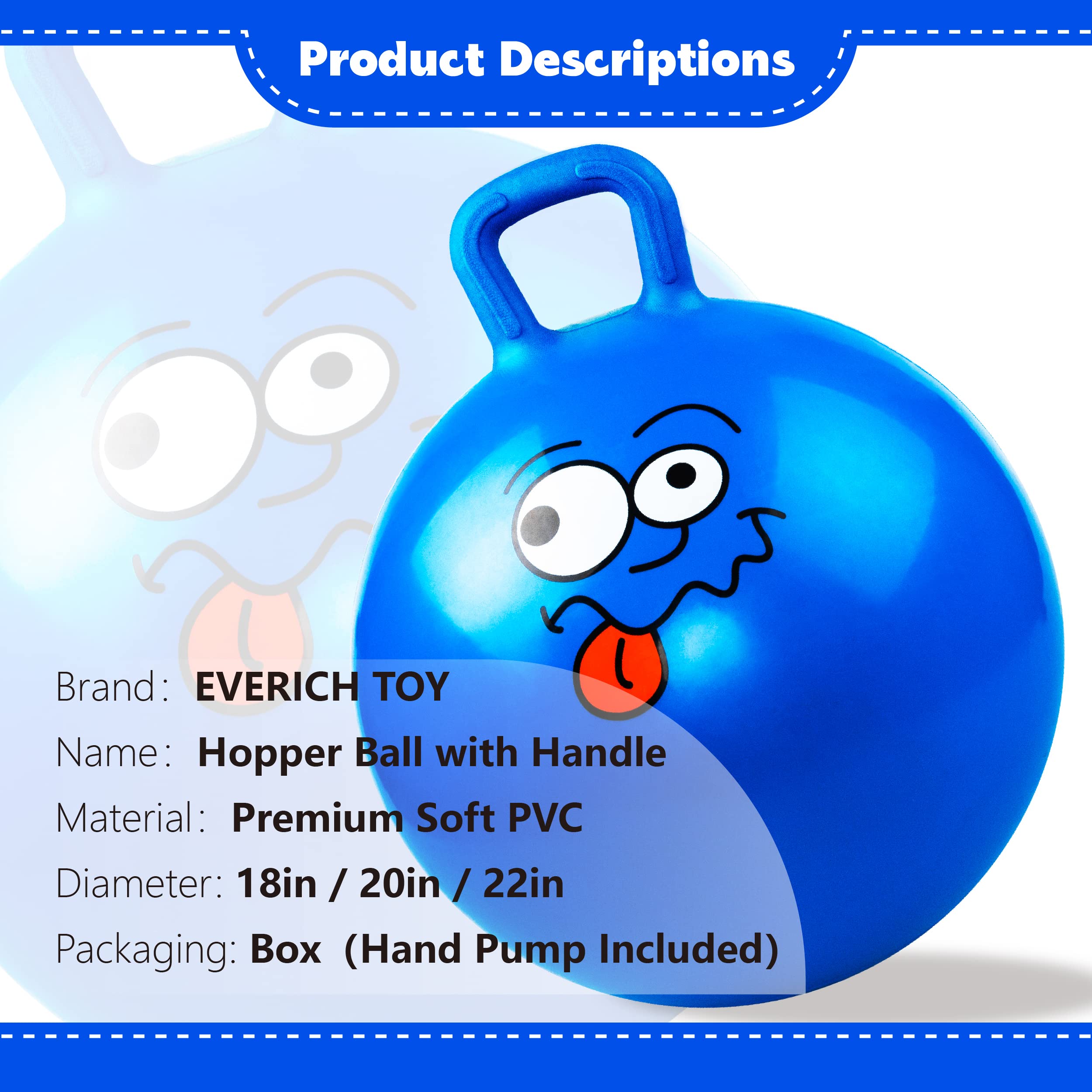 Everich Toy hopper ball with colorful patterns to attract kids during play