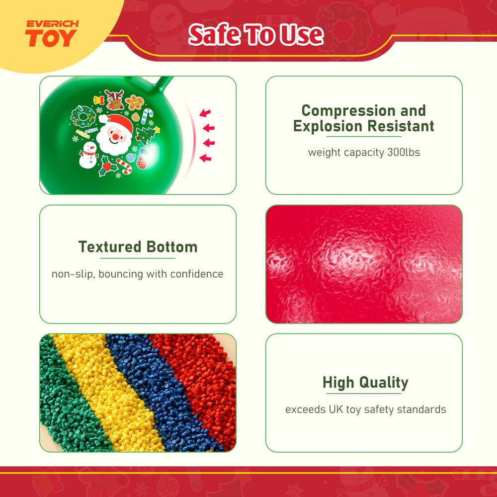 EVERICH TOY hopper ball textured handle improves grip during bouncing.