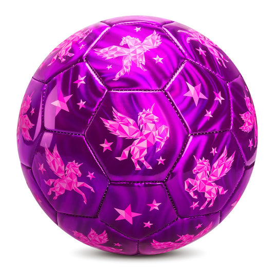 EVERICH TOY unicorn soccer ball front view, easy for beginners during outdoor play.