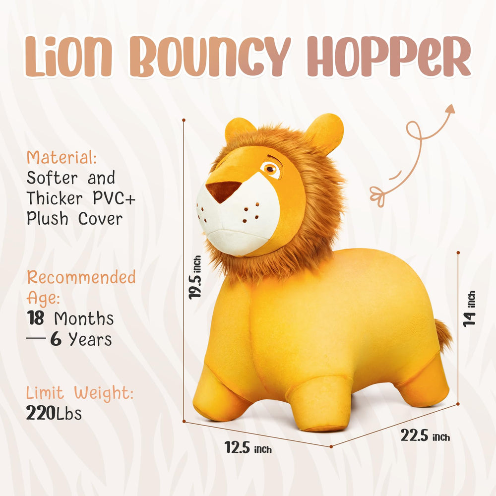 EVERICH TOY Lion Bouncy Horse fully inflated reveals sturdy inner bladder.