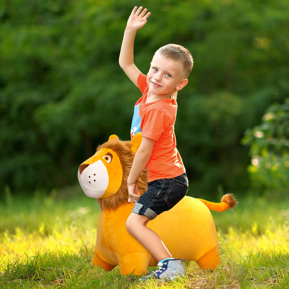 EVERICH TOY Lion Bouncy Horse pump included for easy inflation.