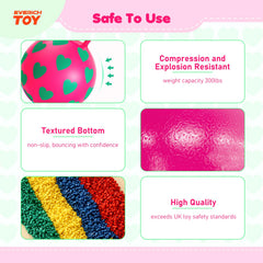Phthalate-free PVC build with anti-tip base for safe use.