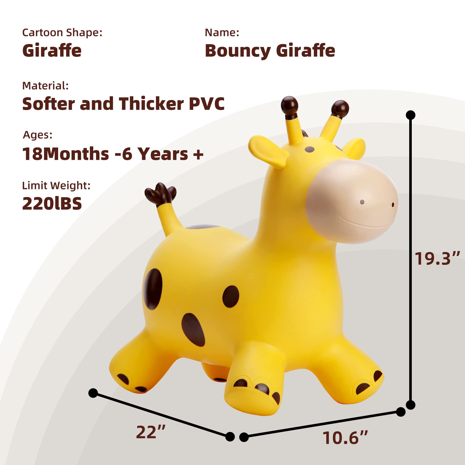 Giraffe hopper made with phthalate-free, safe materials.