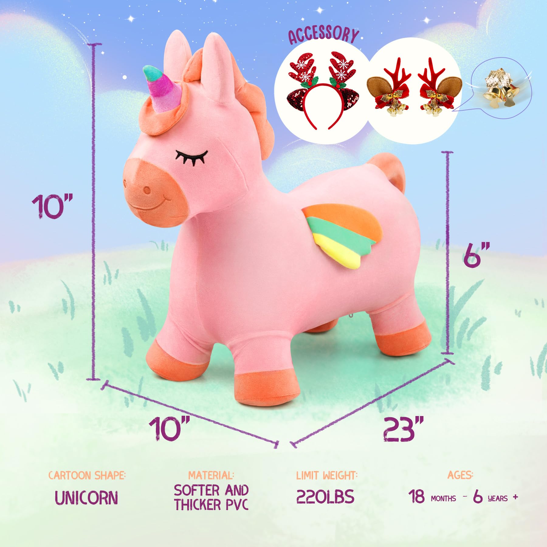 Everich Toy plush-covered surface provides soft, skin-friendly bouncing fun at home