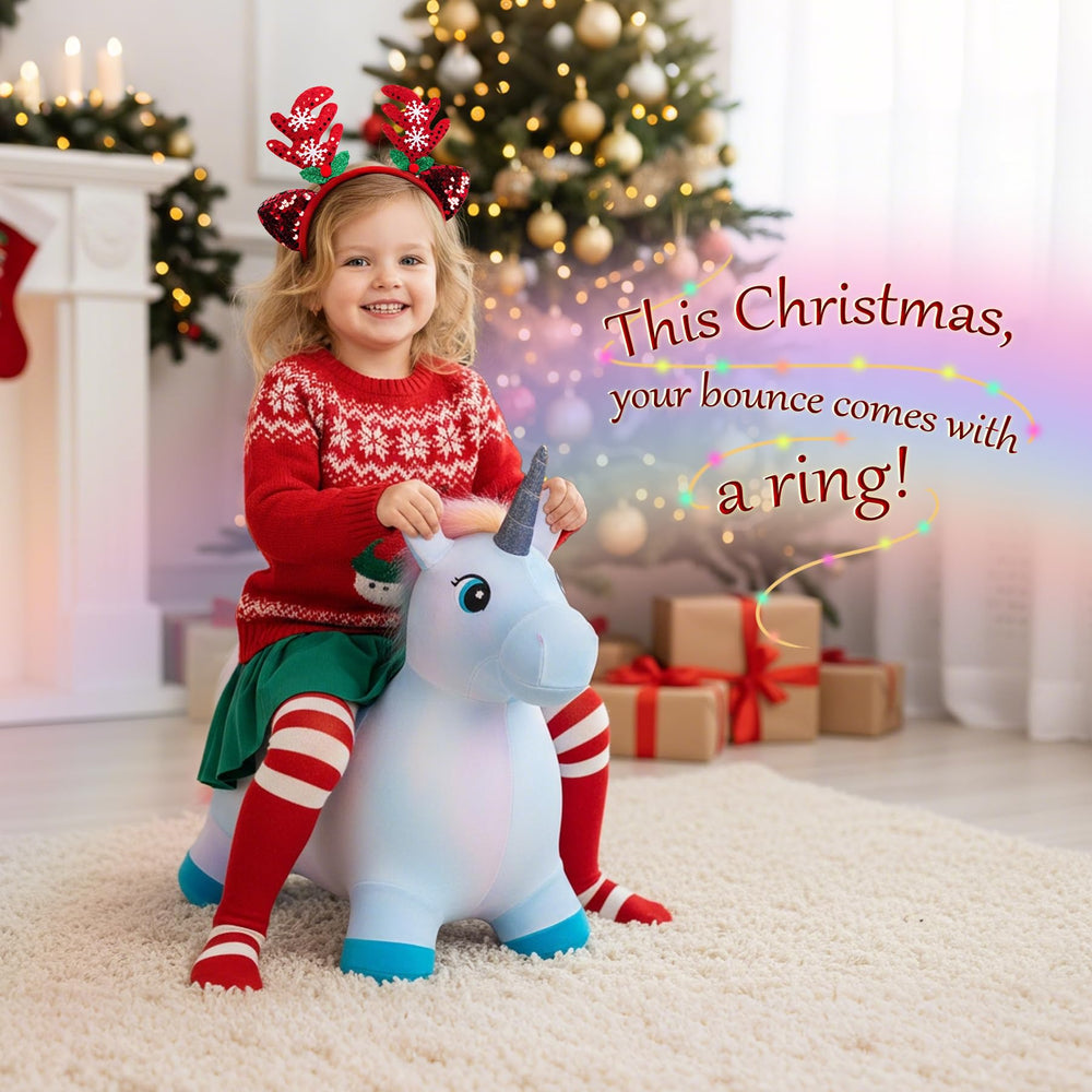 EVERICH TOY Unicorn Bouncy Horse face close-up with cute design