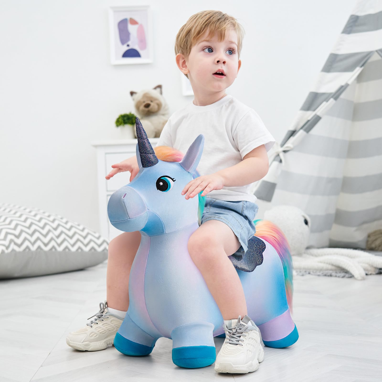 EVERICH TOY Unicorn Bouncy Horse gift-ready packaging