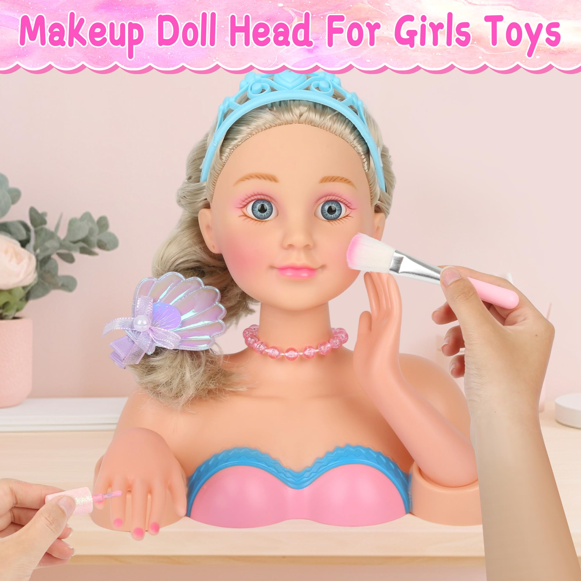 Everideals doll head rotating hands enable nail art practice.
