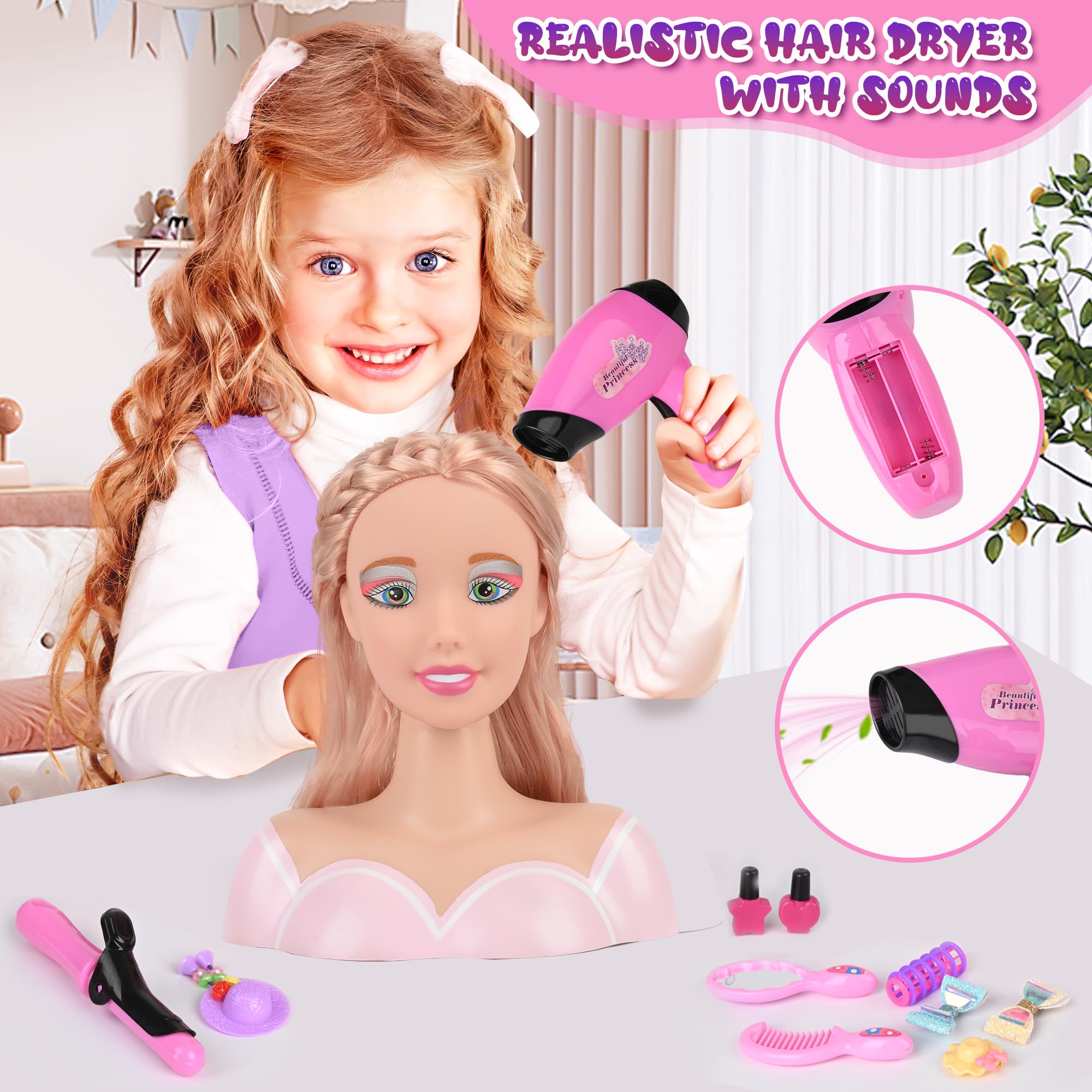 Everideals hair brushes and clips keep styles secure and let kids experiment safely