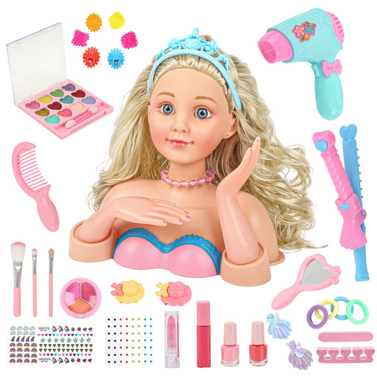 Everideals hair styling doll head set inspires creativity in pretend play.