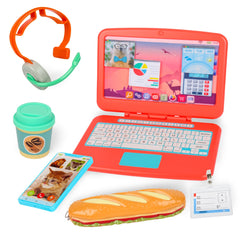 Everideals pretend play home office laptop, foldable design for realistic kid work scenes