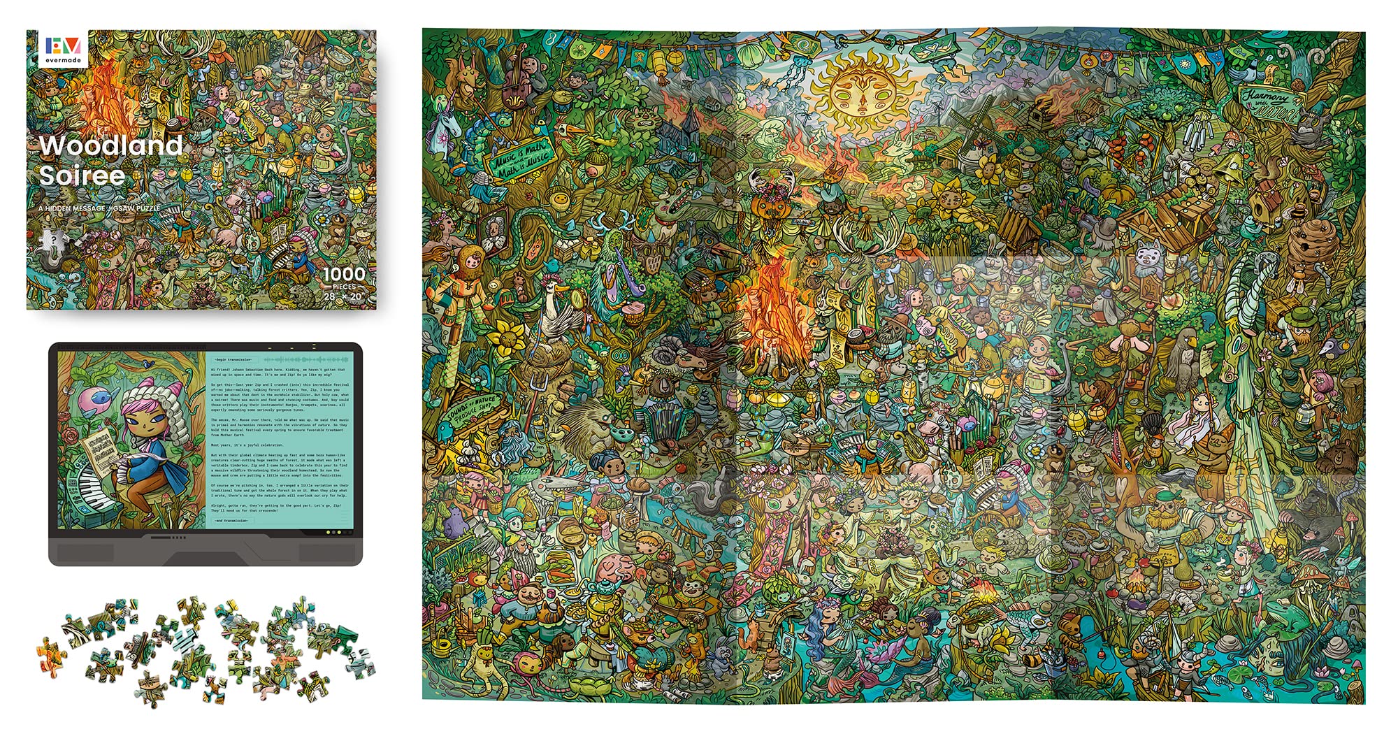 Evermade Woodland Soiree forest scene — immersive artwork to admire when finished.