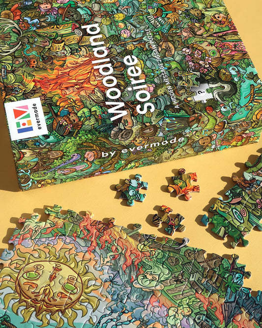 Evermade Woodland Soiree mystery map — clues guide the hidden message discovery.