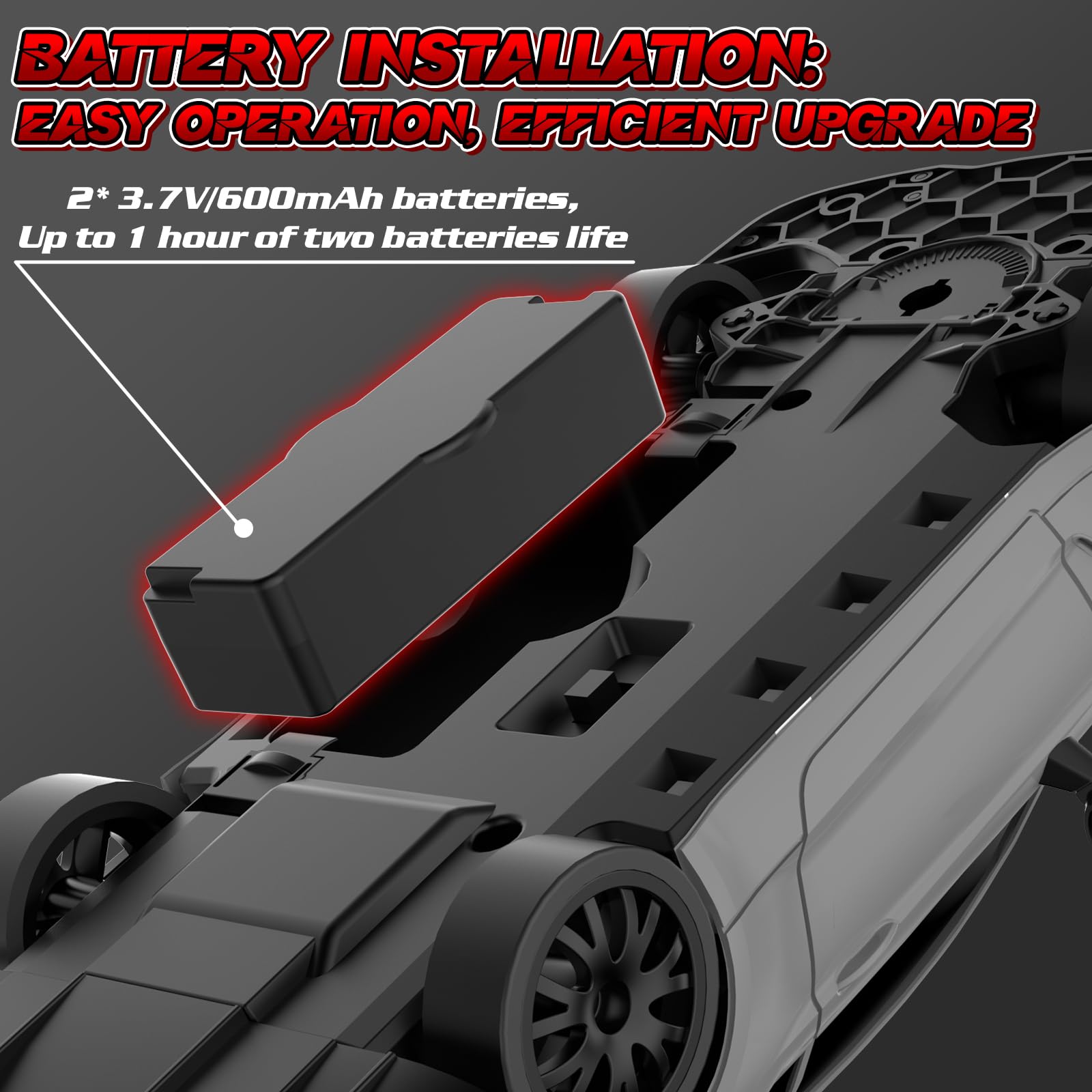 EversaleT RC drift car with LED lighting for dramatic night races