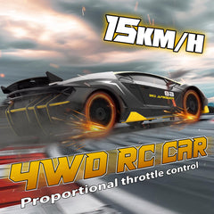 EversaleT RC drift car rear view highlights durable shell and setup.