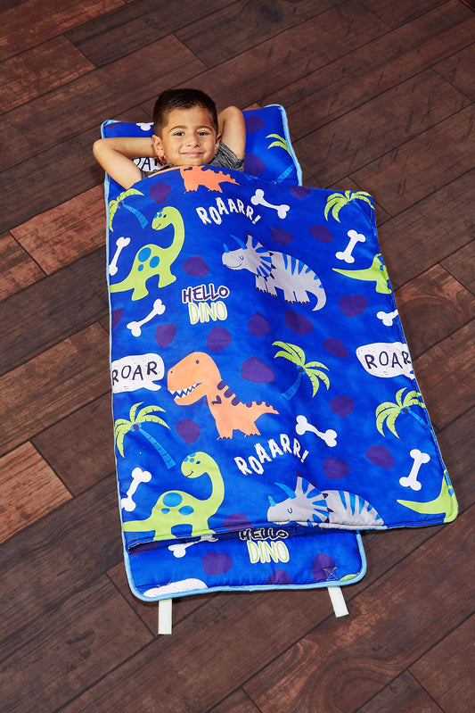 EVERYDAY KIDS Roarin' Dinos nap mat cover for a cozy preschool rest
