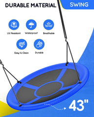 Everyfun adjustable straps on the saucer swing for versatile hanging.
