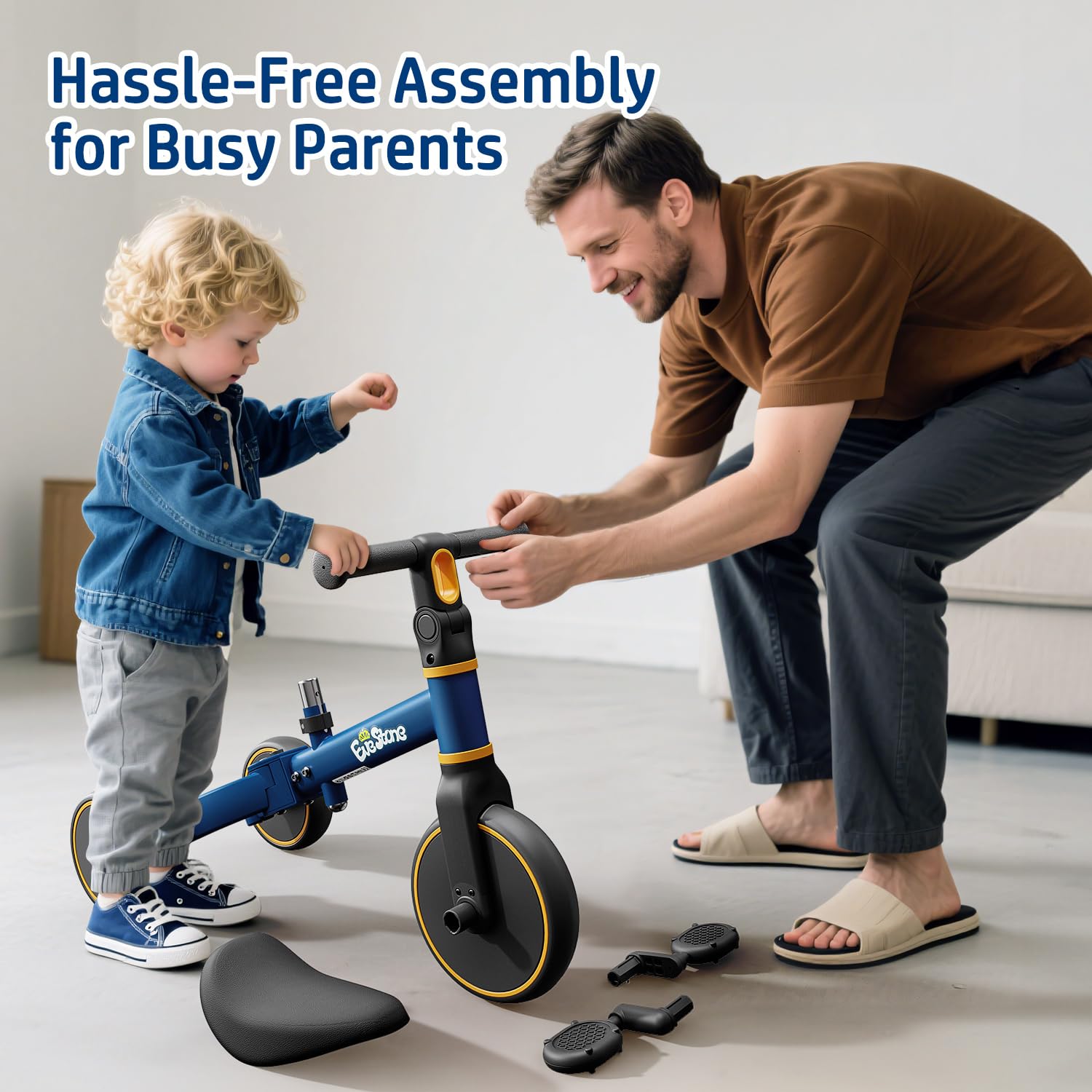EveStone assembly tools included image highlighting quick setup for busy parents.