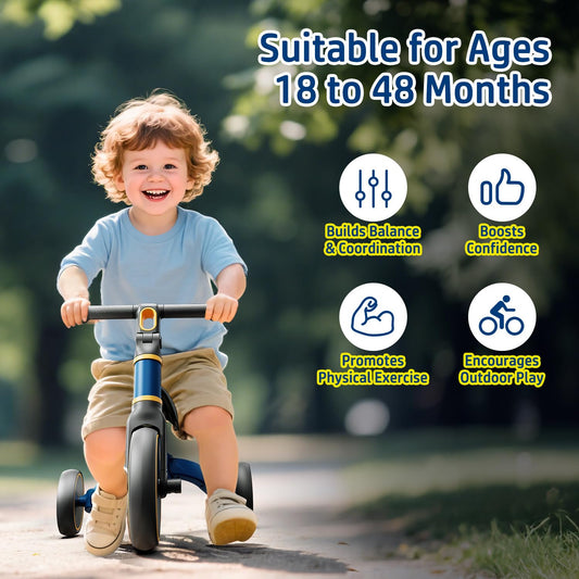 EveStone balance bike side view emphasizing transition to independent riding for kids.