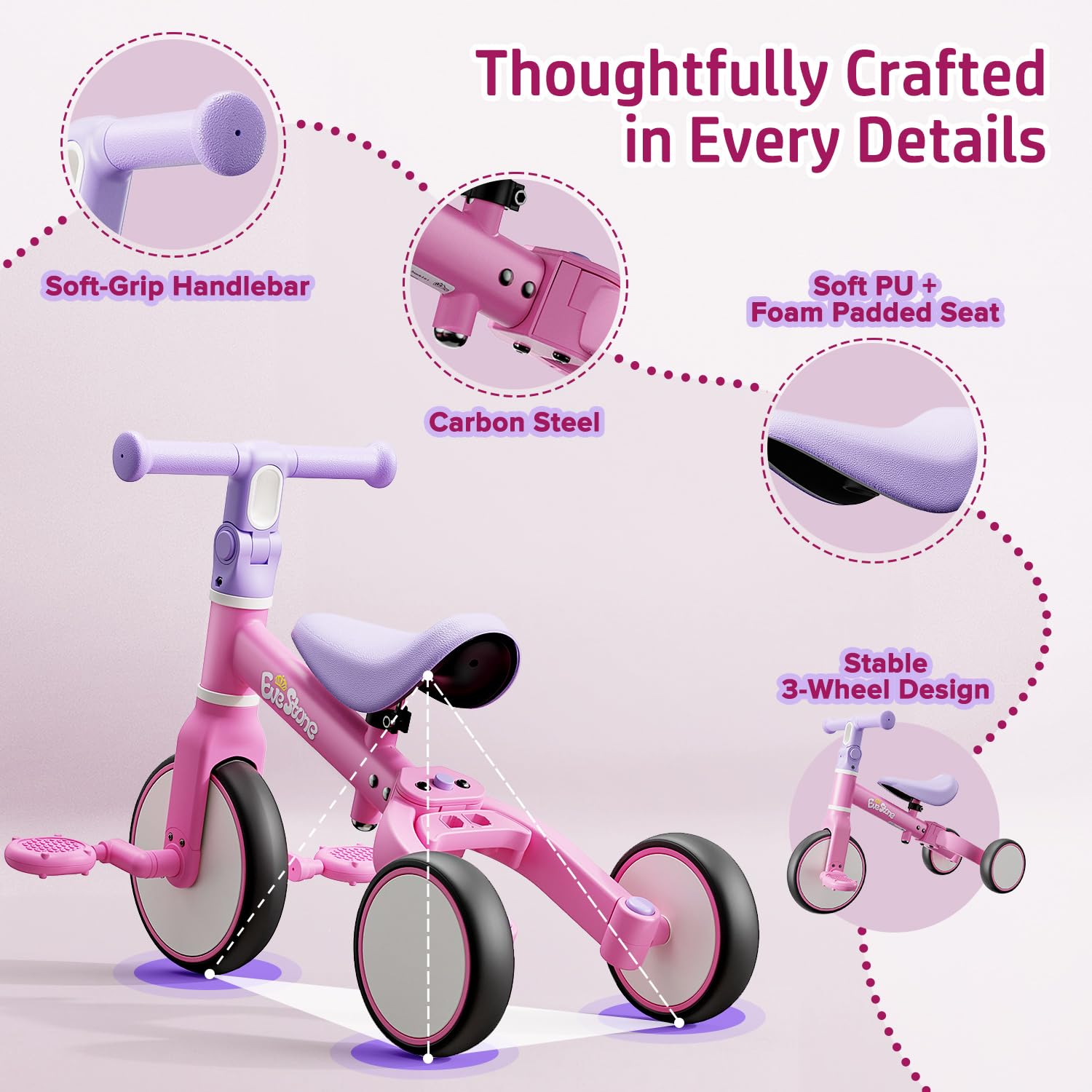 EveStone quick-assembly design lets you start riding in minutes.