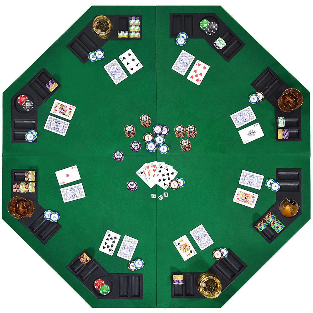 EVIEUN 48-inch folding poker table top in carrying bag for travel-friendly setup.